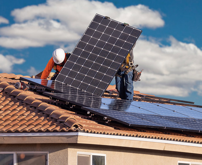 Solar panel removal and reinstallation in Phoenix AZ during roof replacement