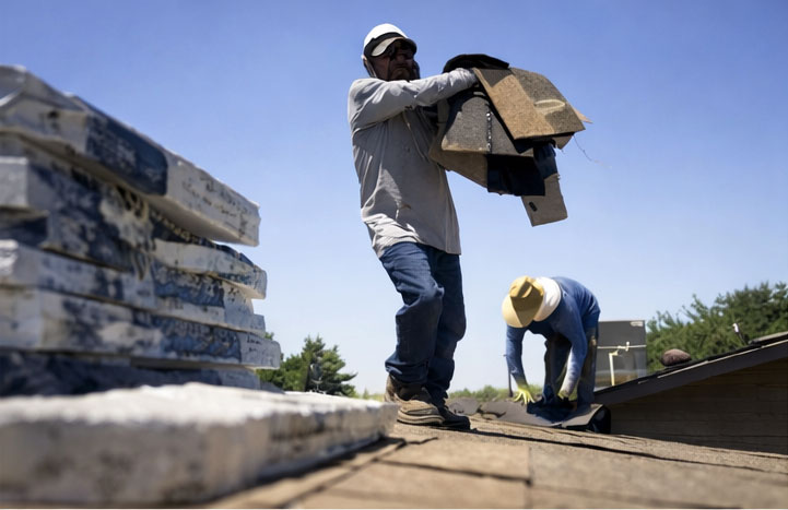 phoenix-roof-replacement-contractors-installing-new-roof Phoenix roofing contractors installing new residential roof replacement